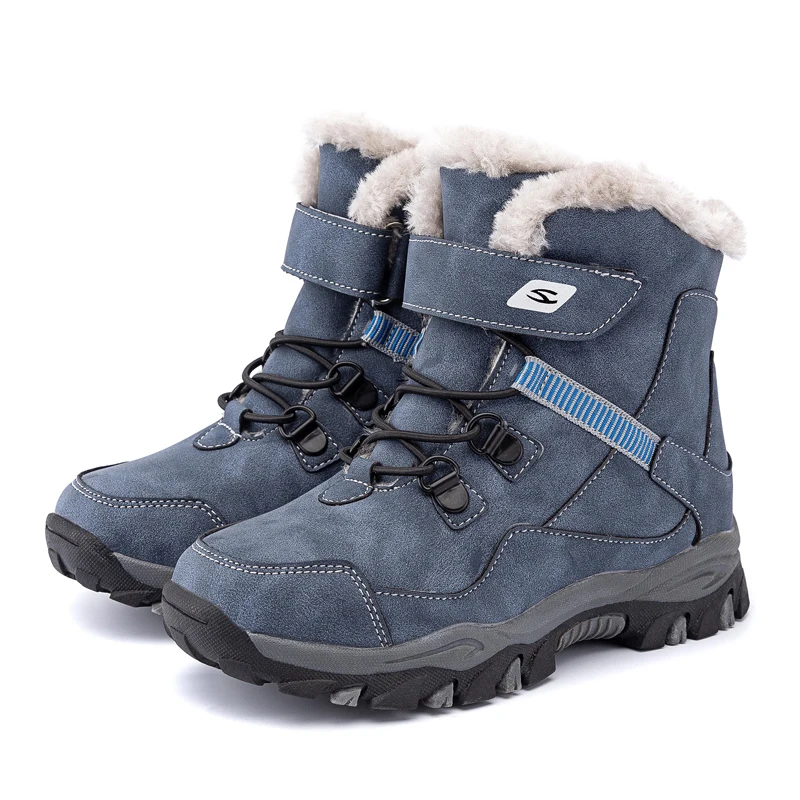 Winter Schnee Warme Pelz Jungen Sneaker Gummi Wandern Schuh Mode Kinder Schuhe Wasserdichte Leder Stiefel Kinder_voghion.com