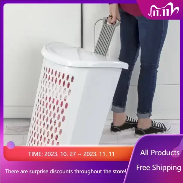 

Ultra™ Wheeled Hamper Plastic, White Can Laundry Hamper Fast Transportation Sales promotion