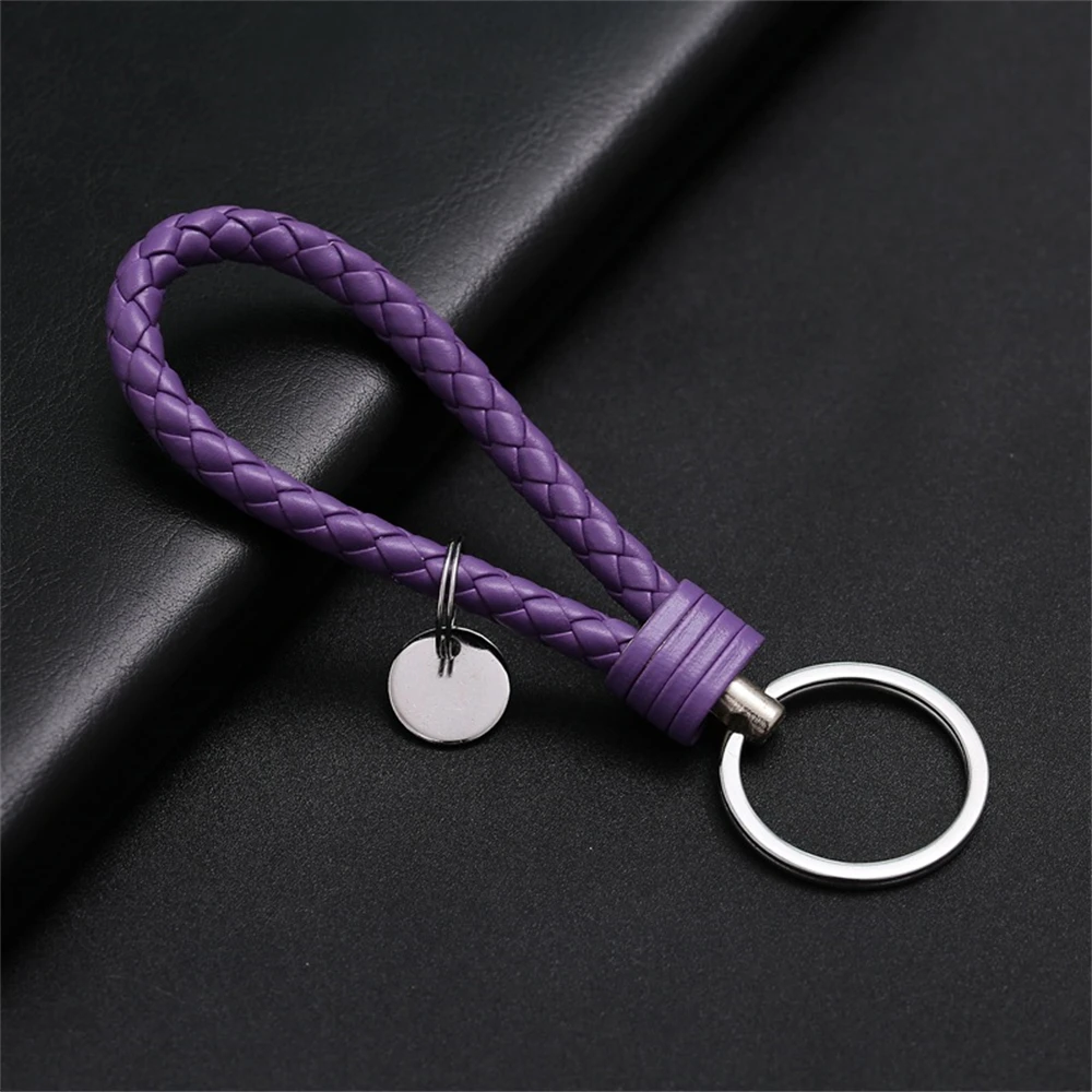 Braided PU Leather Wristlet Keychain Strap - Stylish Accessory