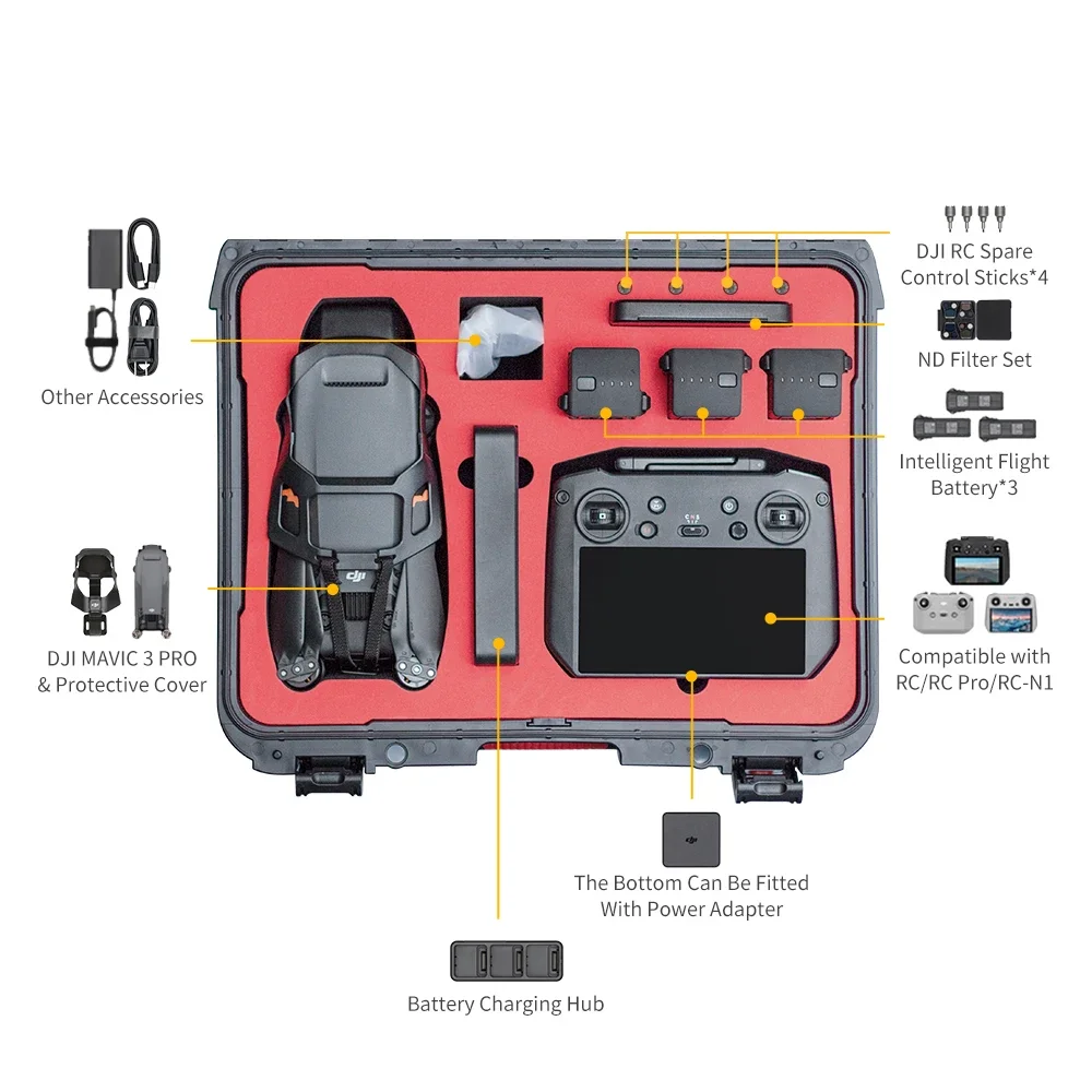 For DJI Mavic 3 Pro Suitcase Hard Shell Waterproof Case DJI Mavic 3/3 Classic Explosion-proof Carrying Box drone accessories,drone storage bag,dji case,drone case