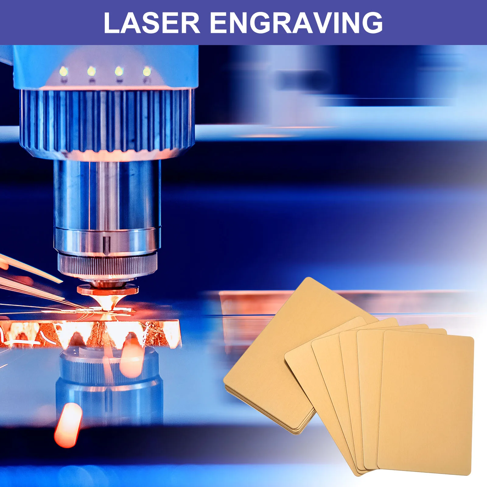 15Pcs Metal Business Cards Anodized 0.8mm Thick Aluminum Blanks 3.4x2.1Inch Laser Engrave Printable