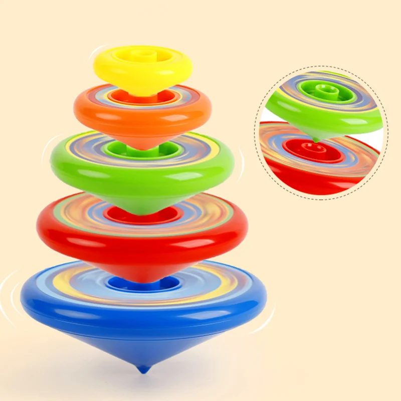 Spinning Top Toy Spinning Top Children's Hand Turning Luminous Stacking Superimposing Top Color Toy Random Color Children's Birthday Gift