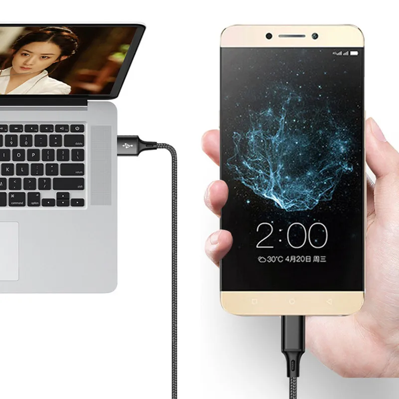 Durable Nylon Braided Micro USB Charging Cable - Multiple Lengths Available
