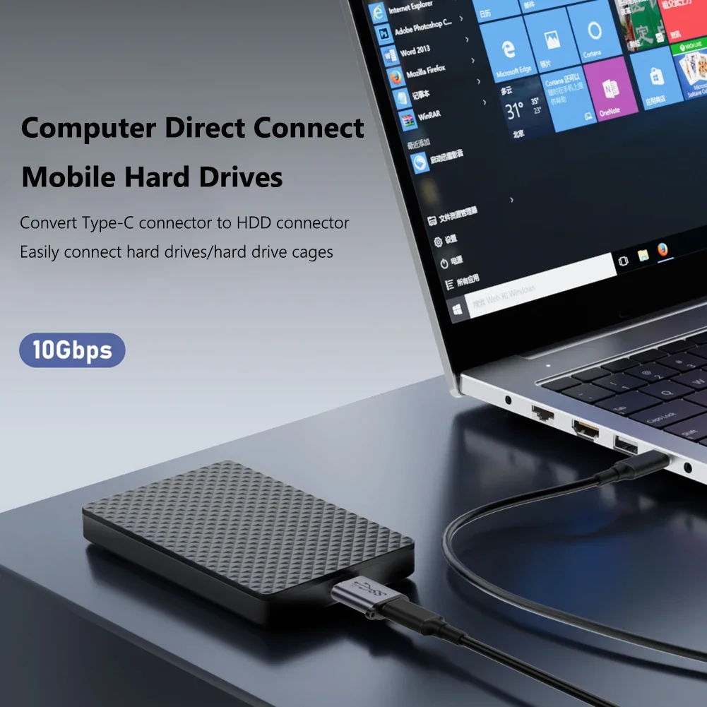 ϵ ̺ ̺ USB TYPE-C-ũ B HDD , USB 3.1 Gen2, 10Gbps, 7.5W, ũ B-USB C 3.1 ,  SSD HDD