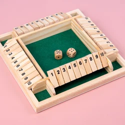 Deluxe Wooden Shut The Box Board Game with Dice Set - Fun Party Game (Light green)