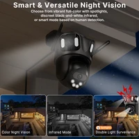 WONSDAR caméra extérieure Wifi PTZ trois objectifs ou double objectif caméra IP suivi automatique couleur Vision nocturne Surveillance vidéo CCTV iCsee 3