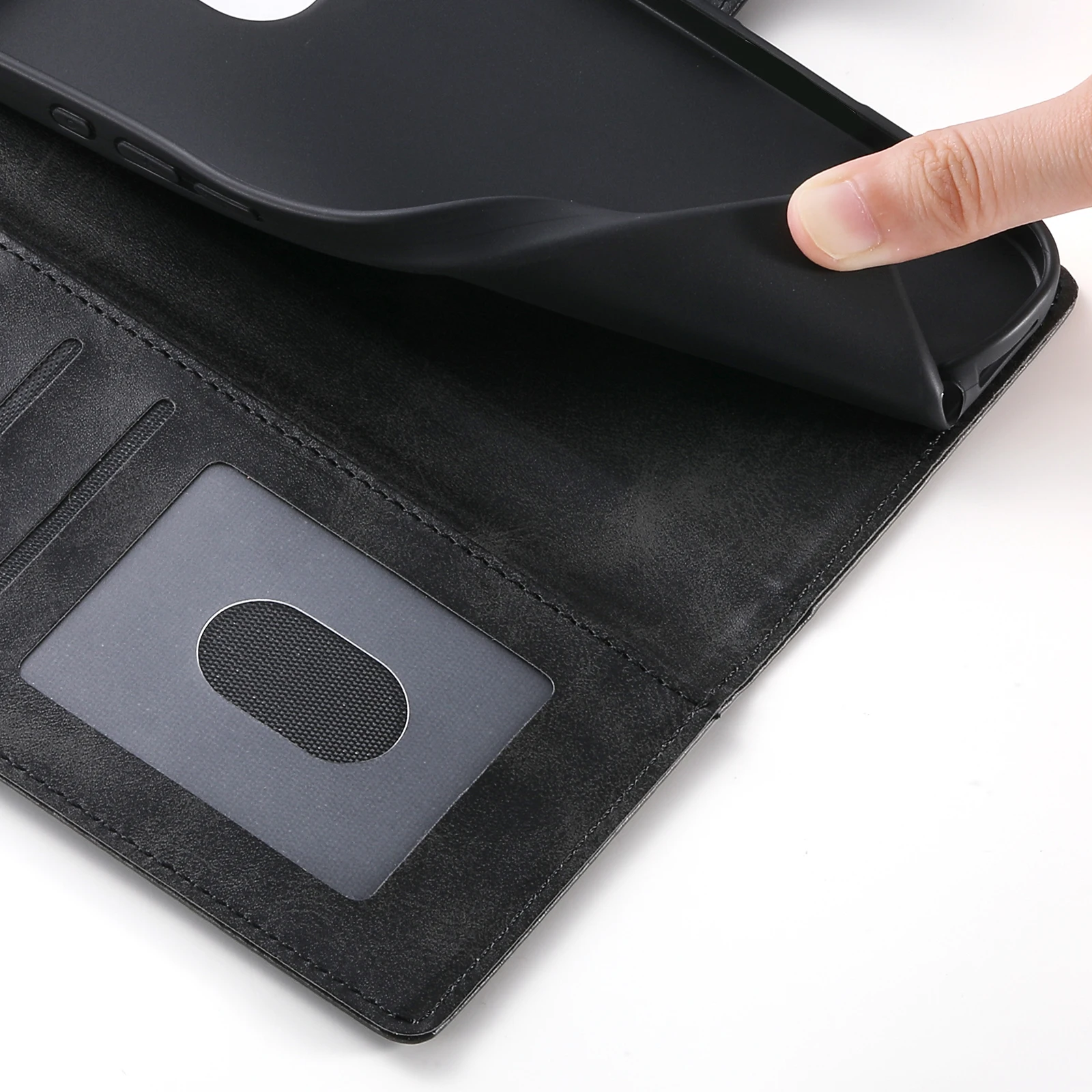 Elegant Solid Color Leather Flip Phone Case Cover