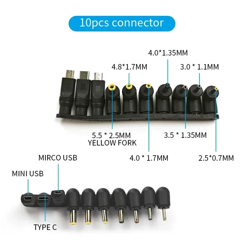 8/10PCS Universal DC Power Adapter 5.5x2.1mm Plug Connector Kit Elbow Plug Converter 5.5MM*1.7MM Micro USB Socket