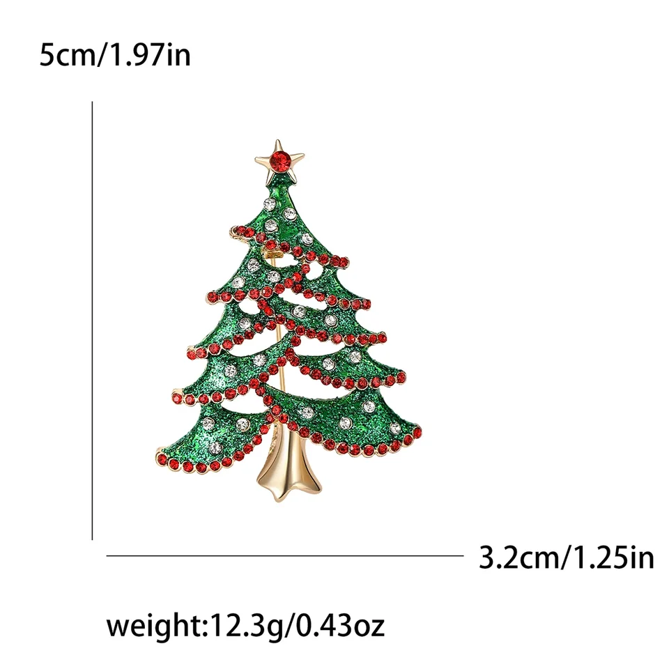 Spilla Natalizia Realizzata Con Strass Di Cristallo E Smalto Regalo Per