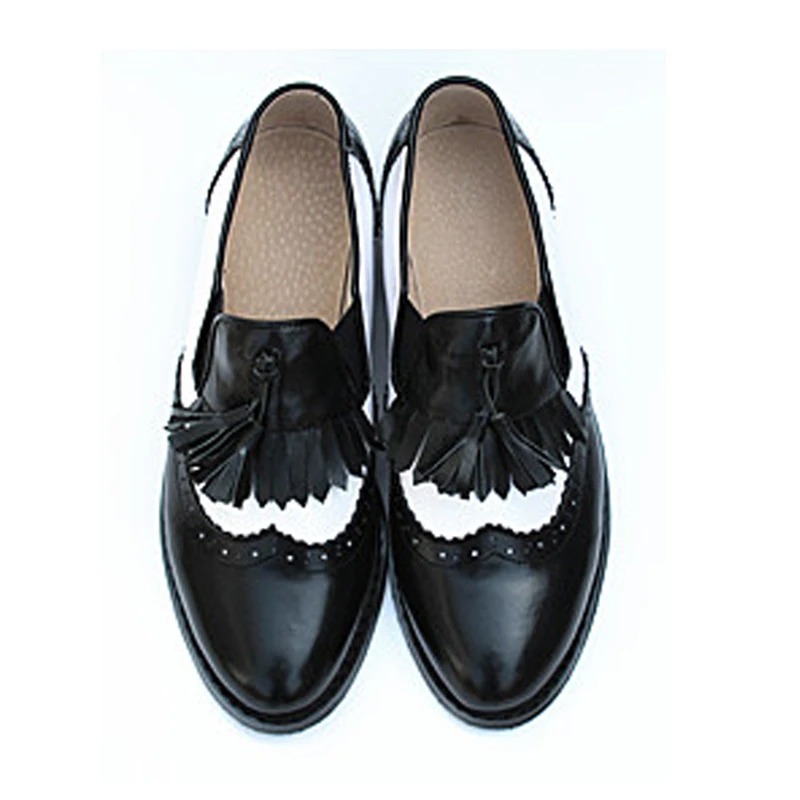 Women Oxford Shoes Leather Summer Platform Flat Casual Spring Vintage