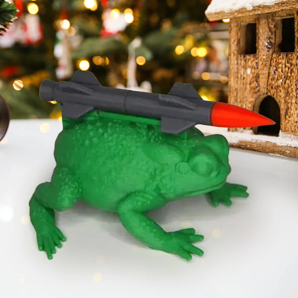 미사일 두꺼비 휴일 장식, 크리스마스 두꺼비 장식, 송진 재미있는 선물, 생일 축제용 데스크탑 장식