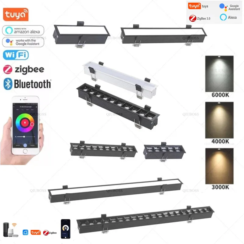 Zigbee Tuya Smart Recessed Ceiling LED Spot Light COB10W20W30W Dimmable Ceiling Hue Lamp Alice Alexa Home Kitchen Room Spotlight