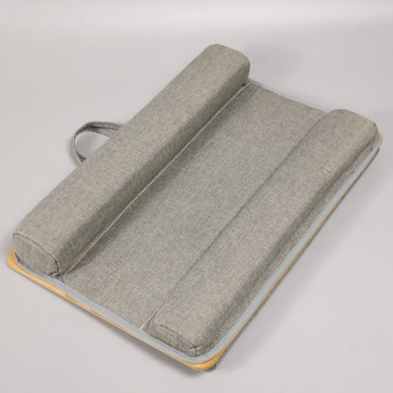 100% Natural Bamboo Platform Laptop Table with Phone Holder Mouse Pad Small Portable Notebook Desks Durable Wood Laptop Stand