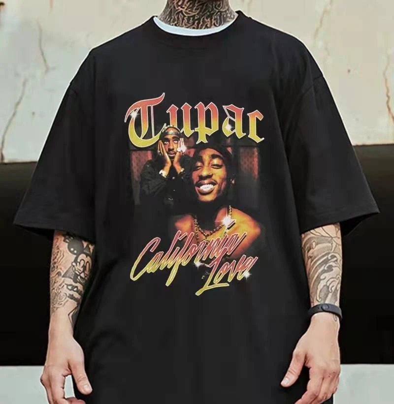 2022 New Awesome Tupac 2pac Rap T Shirts Print O-neck Short Sleeve Playboi Carti Mens Top Quality Men Hip-hop T Shirt Cotton Tee yellow t shirt
