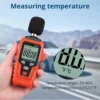 Digital Sound Level Meter Range 35-135dB(A) Decibel Meter Noise Volume Measuring with LCD Backlight,Batteries for Engineering 5