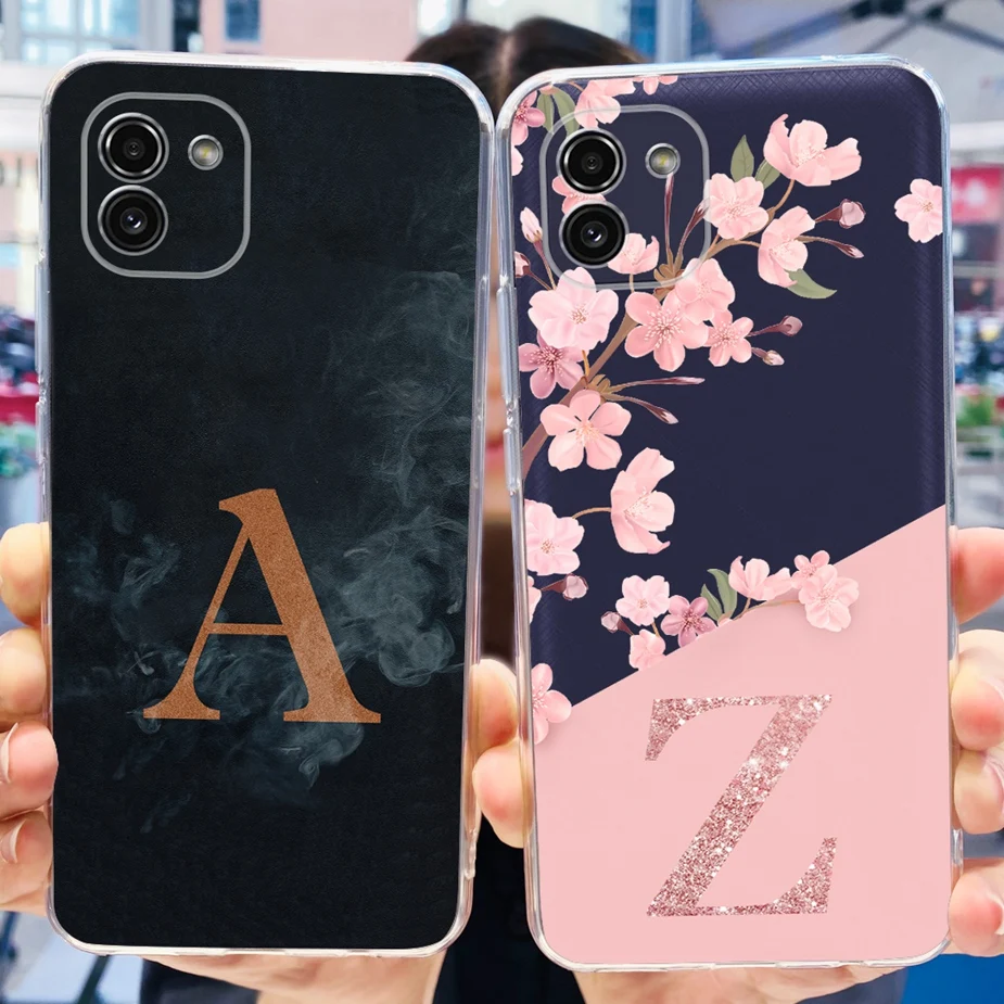 Per Samsung Galaxy A03 Custodia Sm-A035F Nuove 26 Lettere Cover Custodia Morbida In Silicone Per Samsung A3 Core Galaxy A03S A03Core Shell