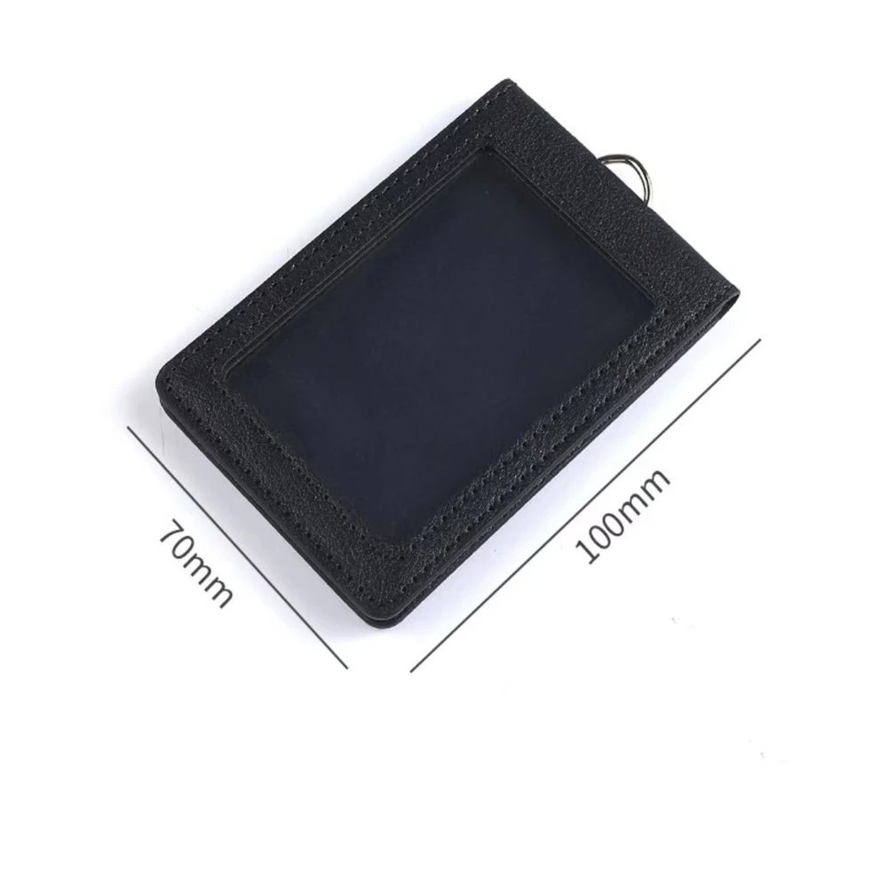 Pu Leather Id Credit Bank Card Holder Students Bus Card Case Lanyard Identity Work Name Business Badge Cards Cover