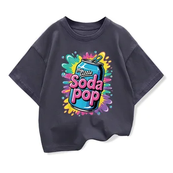 kids short sleeve t shirts my little soda pop children's summer pure cotton loose tees boys girls casual tee tops