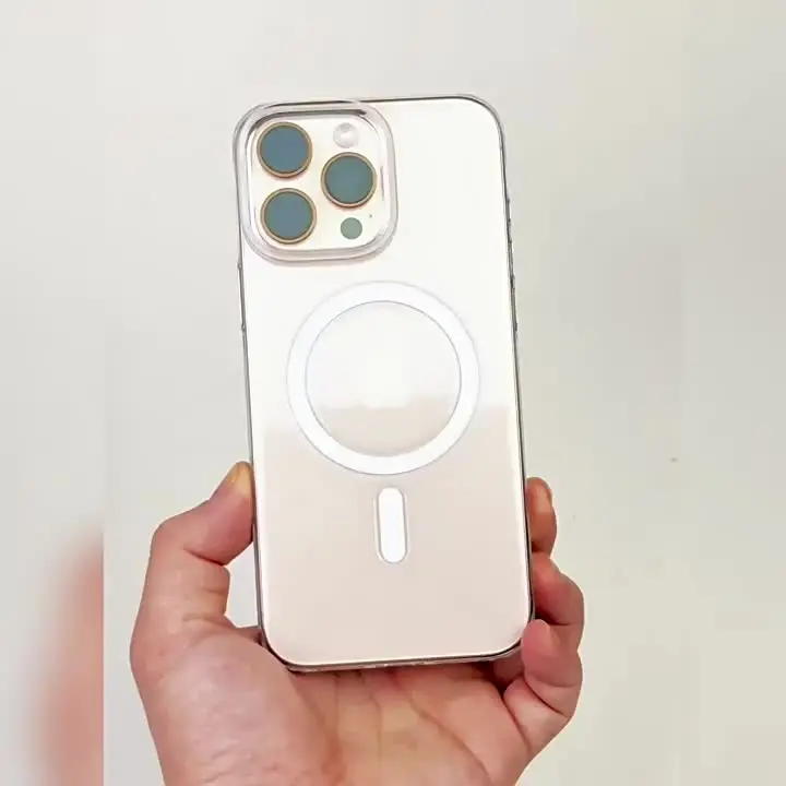 iPhone 16 17 17 Pro Max 15 Pro için MagSafe Uyumlu Şeffaf PC Zırh Kılıfı, Trendy Kamera Düğmesi, Kablosuz Şarj Destekli
