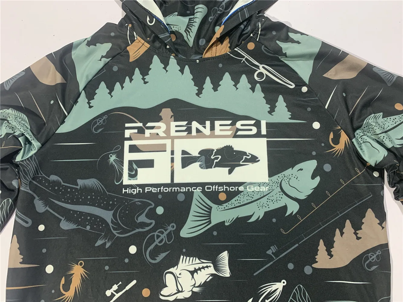 Saltwater Fishing Shirt UPF 50+ Hooded Fishing Clothes Men Face Cover Hoodie Sun Protection