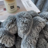 Solid color thickened wide striped multifunctional blanket, can be used as bed sheet cover blanket, nap blanket, pet blanket 3