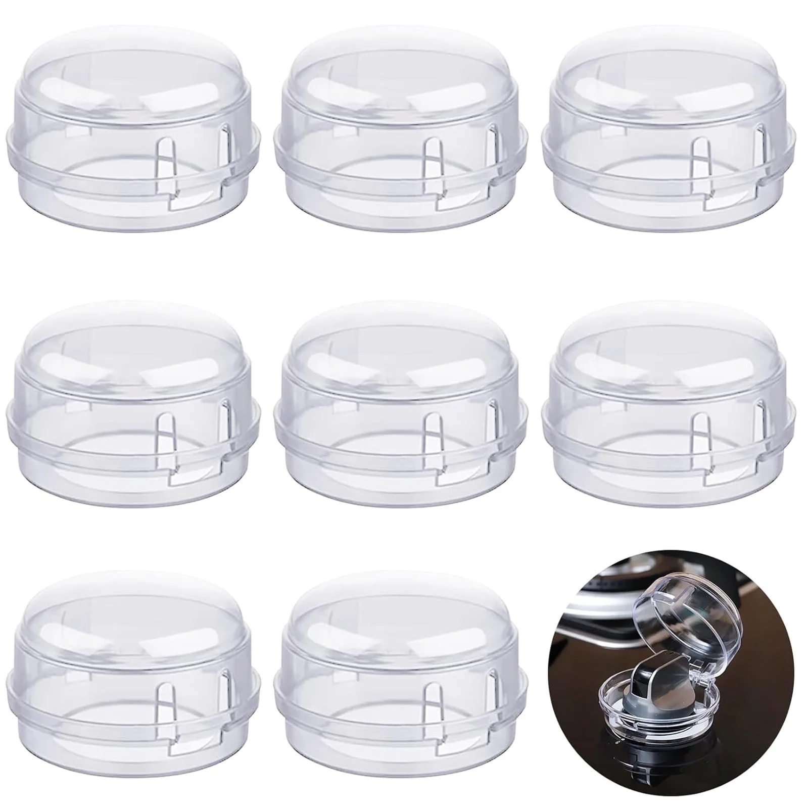 Child Proof Stove Knob Covers 2/4/8pcs Knob Covers with Black/Transparent Color for Child Safety Stove Guard