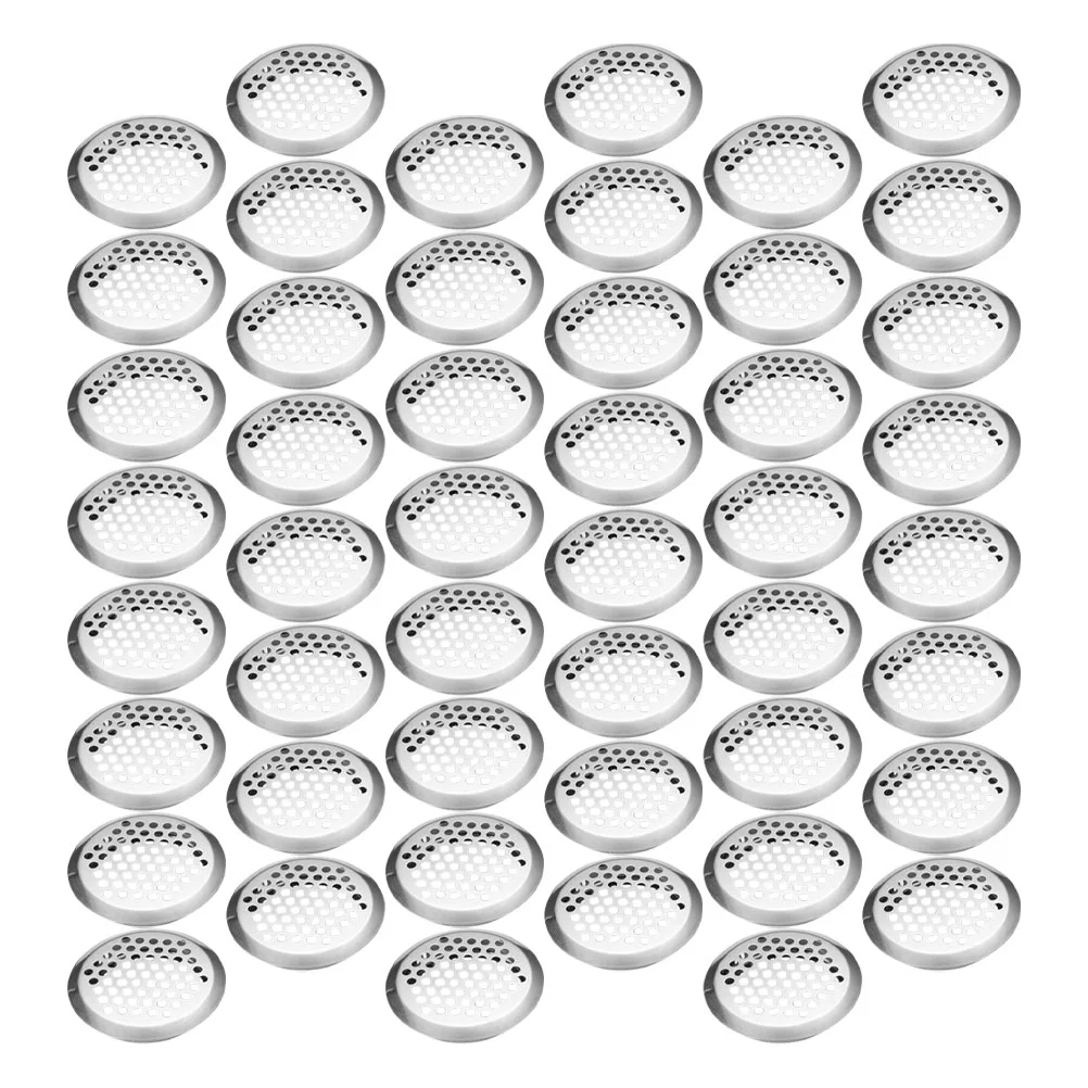 

100 Pcs Wardrobes Air Vent Cover Round Hole Stainless Steel Metal Closet Furniture Plugs Soffit Vents