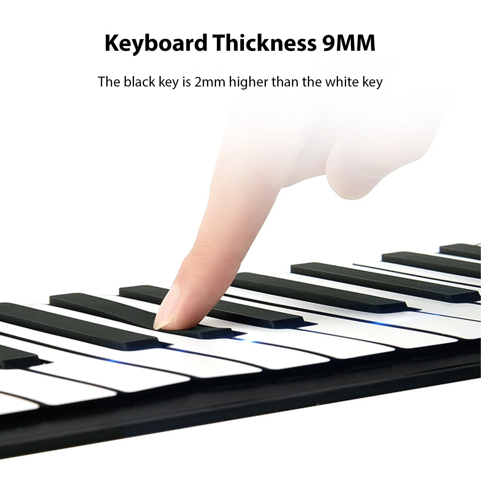 88 Key Portable Piano Roll Up Piano with Speaker Sustain Pedal Silicone Foldable Thickened 9mm Keys
