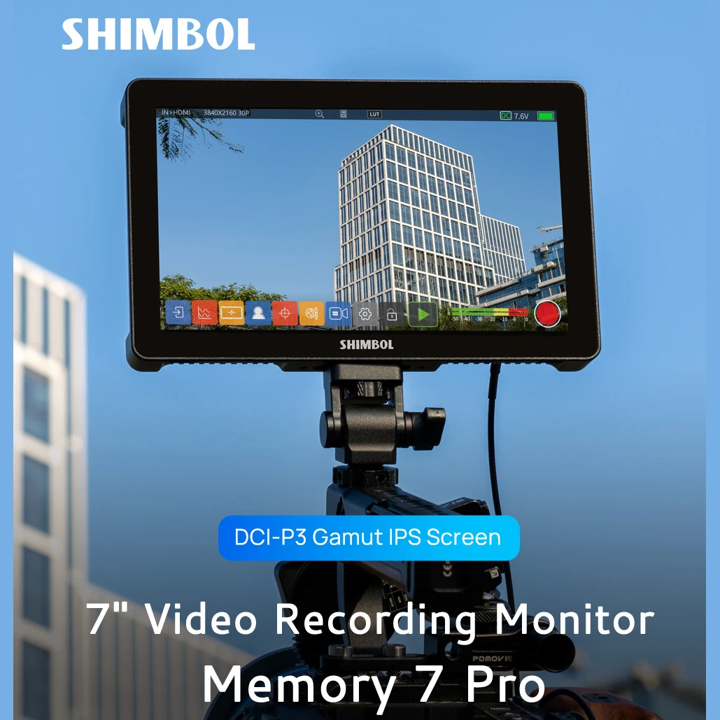 Shimbol Memory 7 Pro Professional Video Recording Monitor 7 Inch Touchscreen 4K HDMI 3D LUT Output 2200Nits for DSLR Cameras