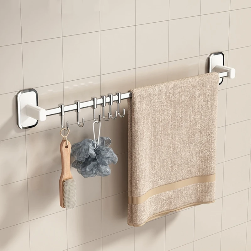Kitchen Utensil Hangers with 4/5/6 Hooks Space Saving Wall Utensil Hooks Kitchen Holder No Drilling Rack