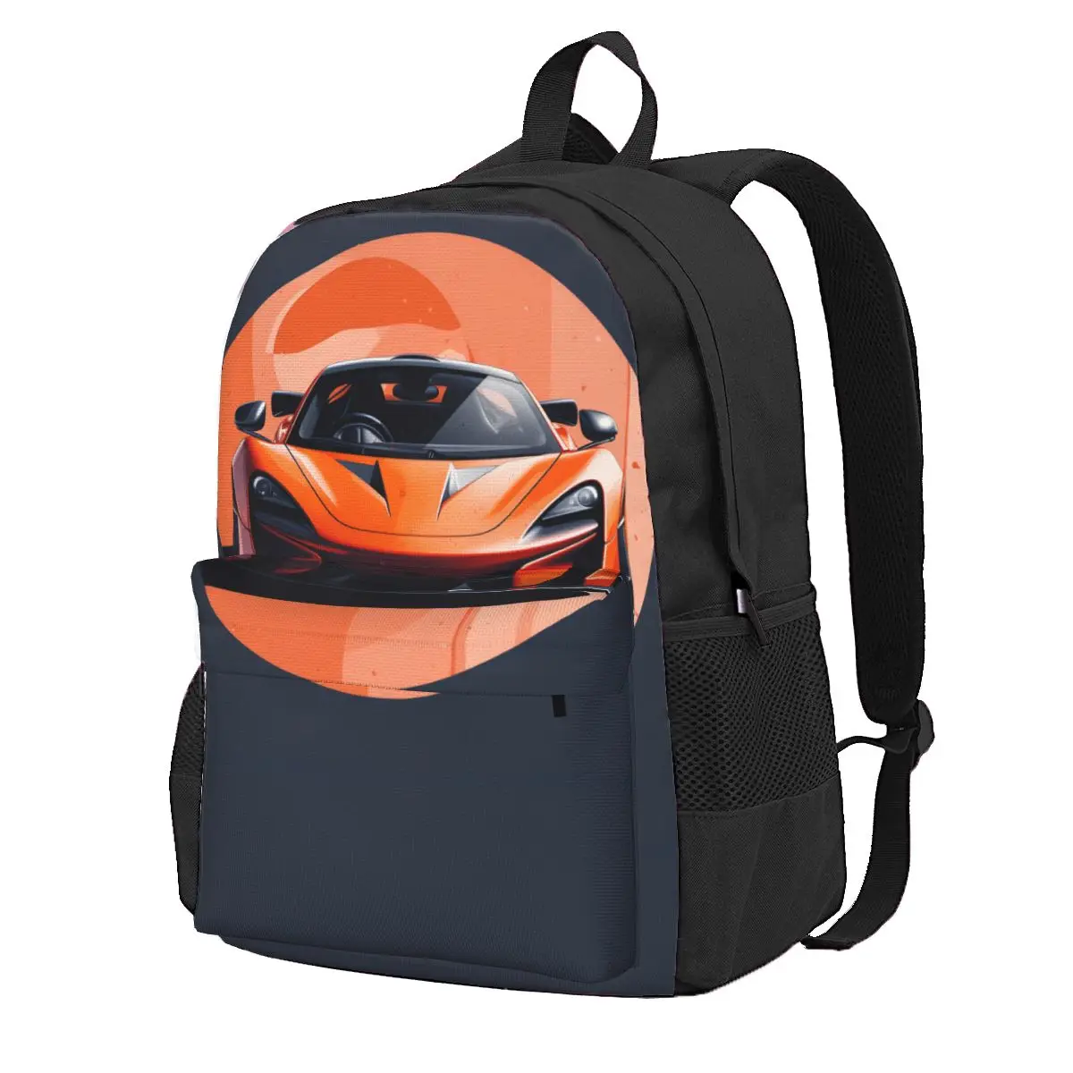 Fantastic Sports Car Backpack Simple Circle Minimalistic Youth