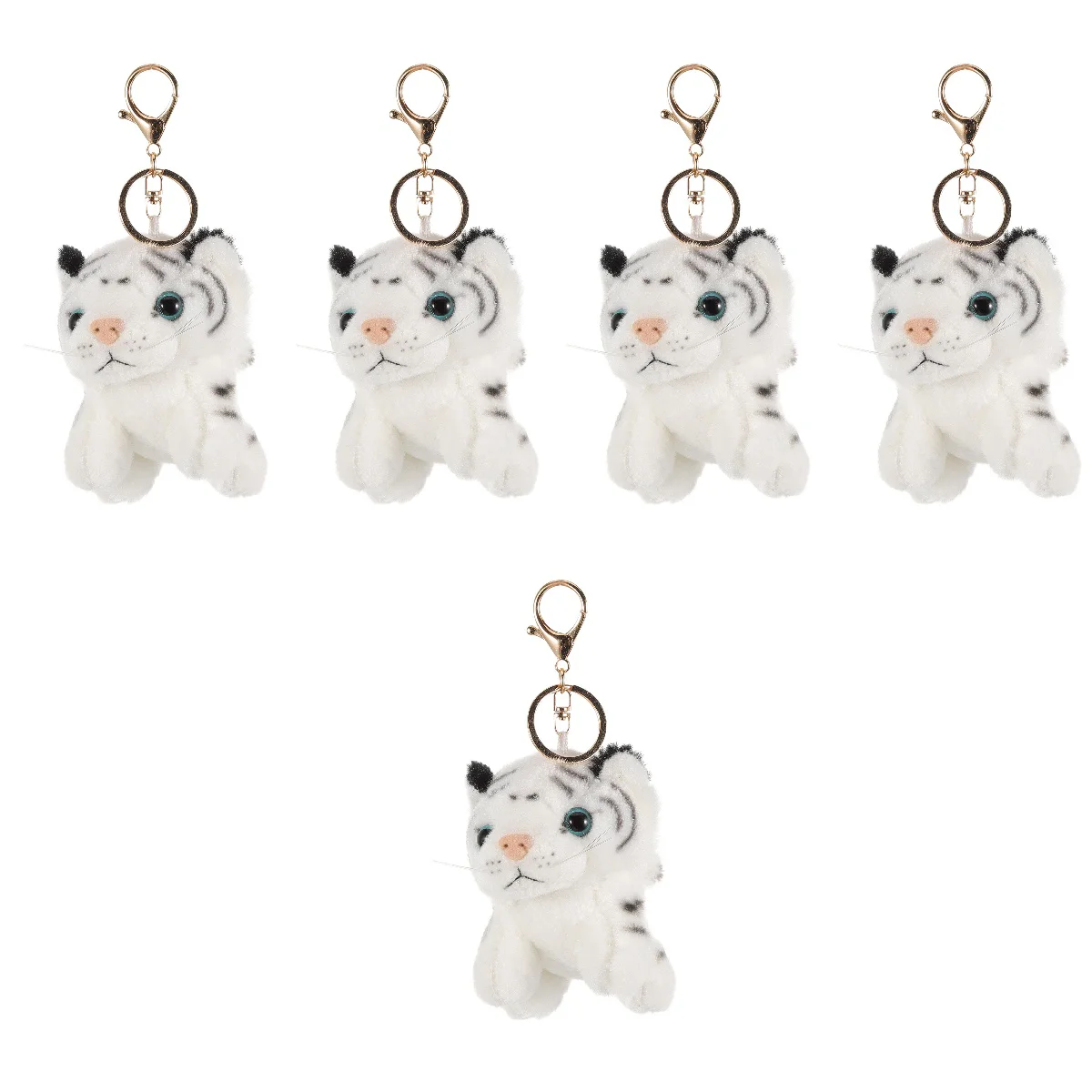 

5 PCS Pendant Plush Keychain Child Birthday Decoration for Girl Hanging Animal Zinc Alloy Bag Charm