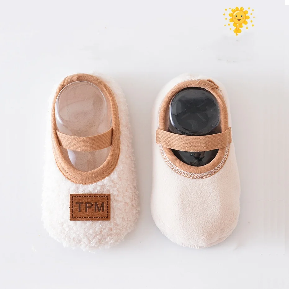 Autumn Winter Baby Slippers Toddler Plush Floor Sock Shoes Boy Girl Children Soft Anti-slip Walking Shoes Indoor Home Kids Shoes 3