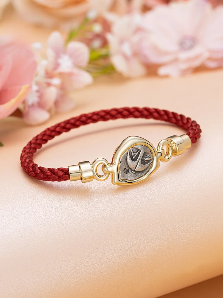 

Ancient coins red rope bracelet