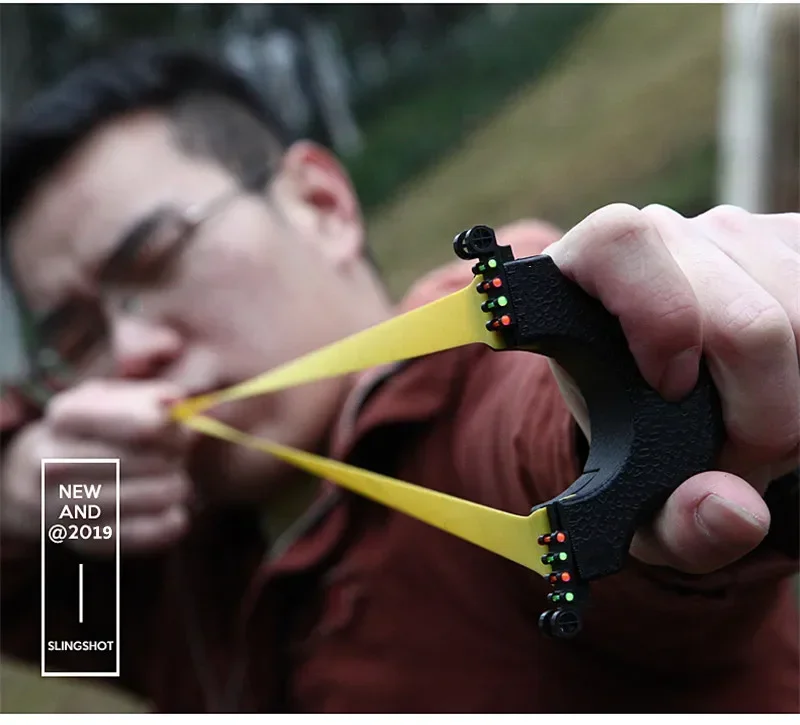 

Outdoor Professional Bow Shooting Stainless Steel Slingshot High Precision Flat Leather Catapult No Wood Hunting Accessories