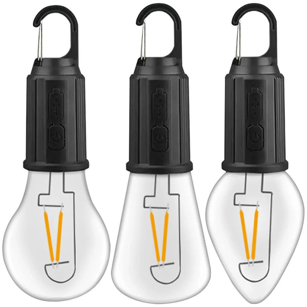 Retro Light Bulb Waterproof 3 Modes Camping Tent Night Light with Hook 400mAh Lighting Decor Lantern for Garden Party Decoration