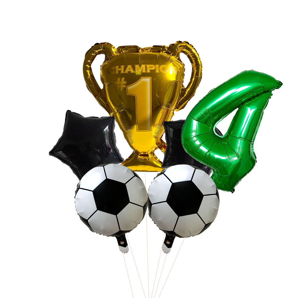 32 인치 녹색 자리 번호 글로브 축구 헬륨 풍선 트로피 풍선 어린이 선물 생일 파티 장식 어린이
