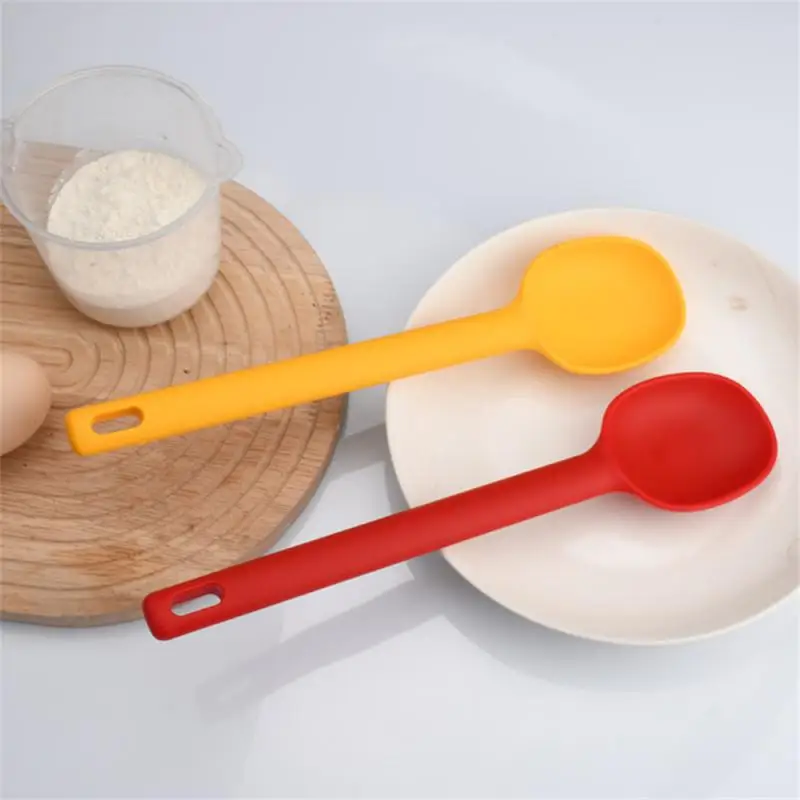 Long Handle Silicone Spoon Convenient Storage Cooking Tools Does Not Hurt The Pot Houseware Mixing silicone spoon