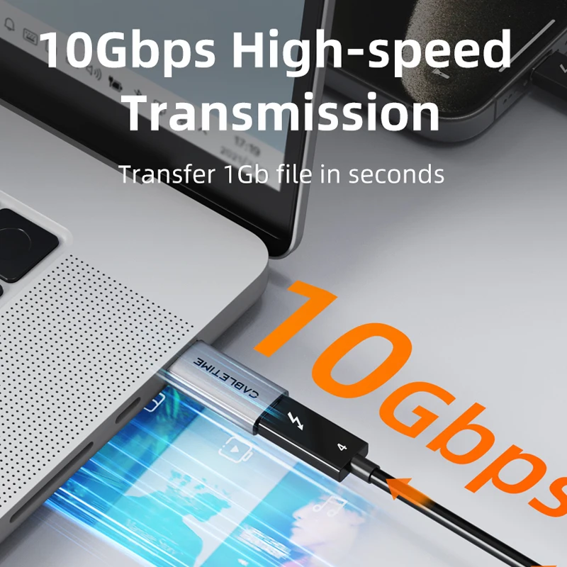 CABLETIME 10Gbps USB 3.2 Gen 2 USB A-타입 C 어댑터 휴대폰, 노트북, 태블릿용 충전 및 동기화 변환기