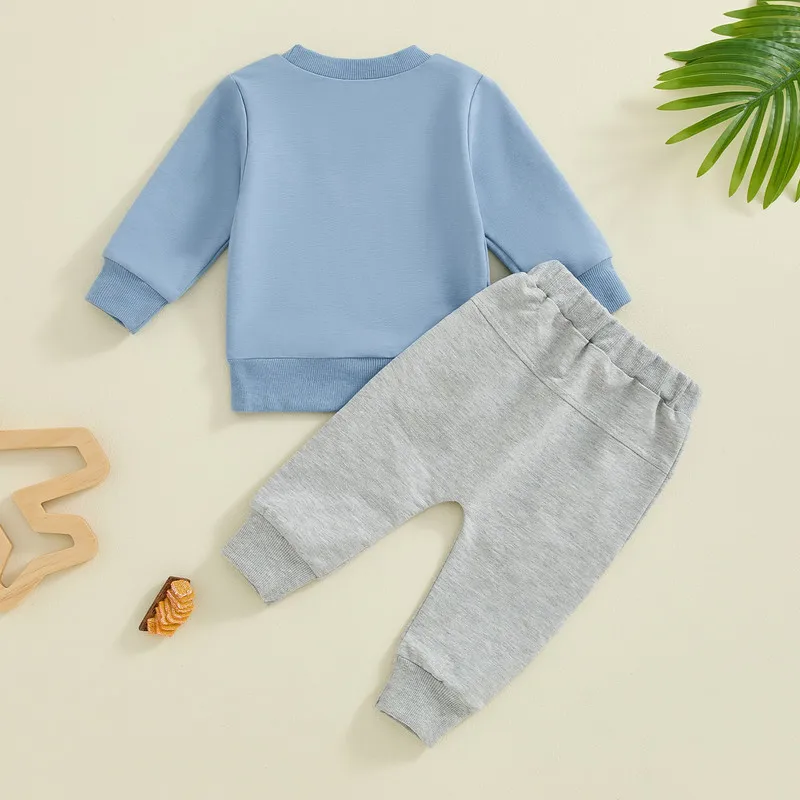 Baby Boy Fall Sweatshirt & Pants Set 4