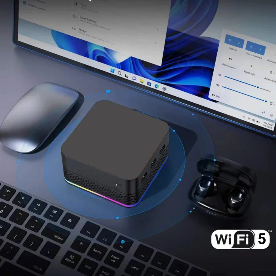 ミニPC T9 Plus Intel N100 16GB SSD256GB T9 Plus is a palm-sized PC with Intel N100 and triple display