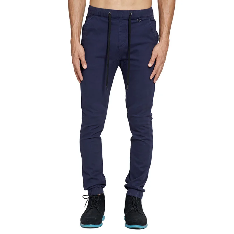 2022 New Men Casual Cotton Trousers Solid Color Slim Fit Men