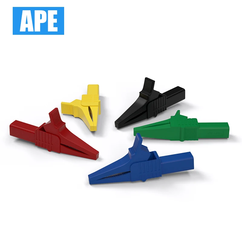 2pcs 32A 1000V Crocodile Alligator Folders Safety Test Clips for 4MM Shrouded Banana Plug for alligator clips,test clip