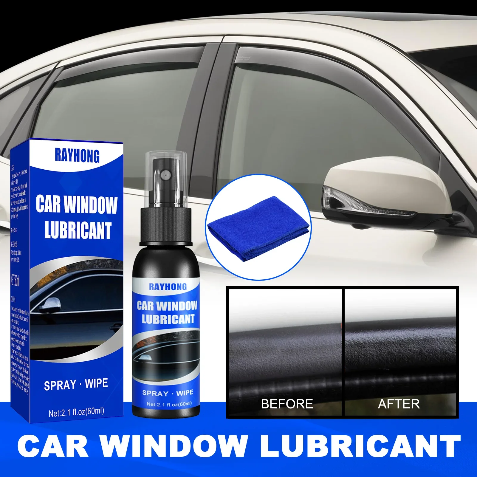 

60ml window lubricant lift glass abnormal noise elimination sunroof track sealant strip glue lubrication spray car accessories