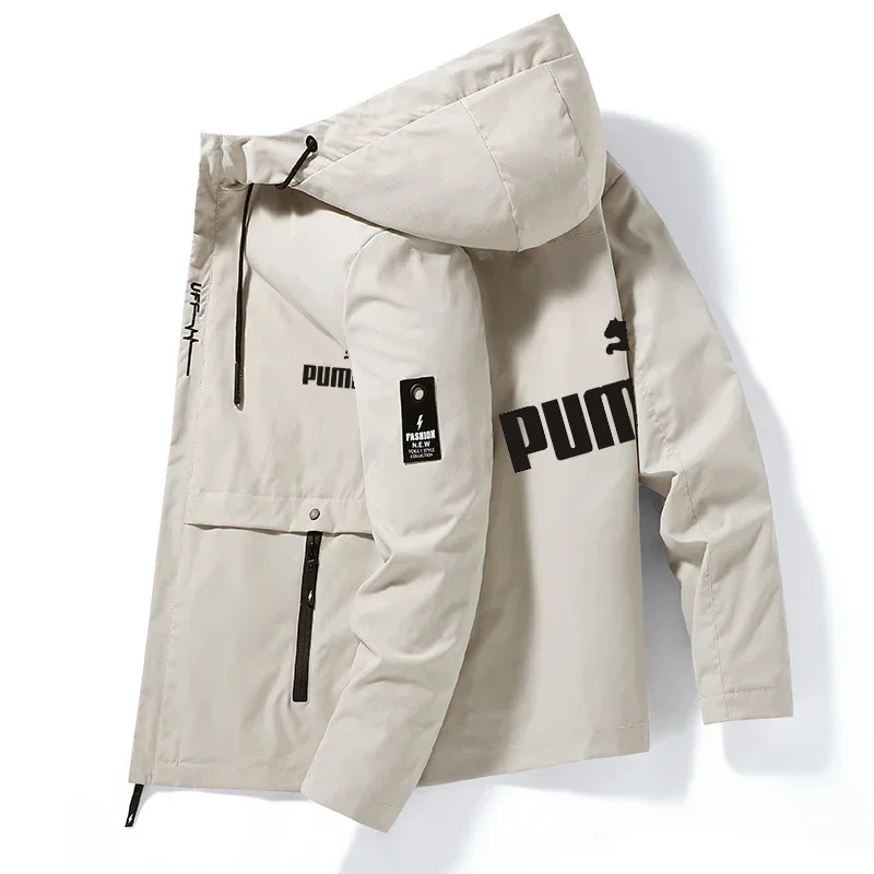 Chaqueta con capucha y cremallera para hombre, abrigo informal de alta calidad, resistente al viento, para deportes al aire libre, estilo ligero, para otoño e invierno, novedad de 2024