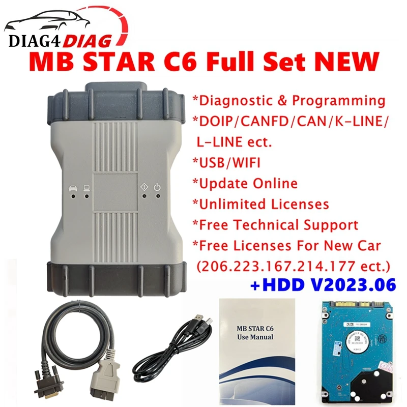 

Новейший инструмент диагностики ошибок MB STAR C6 DOIP WIFI для Benz V2023.06 обновление онлайн бесплатное программное обеспечение Автомобильный диагностический инструмент