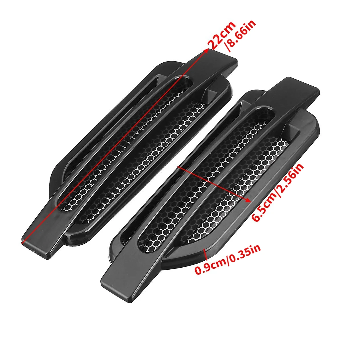 Car Fender Stickers Car Side Fender Vent Sticker Air Flow Spoiler Racing Intake Grille Trim Chrome 1pair