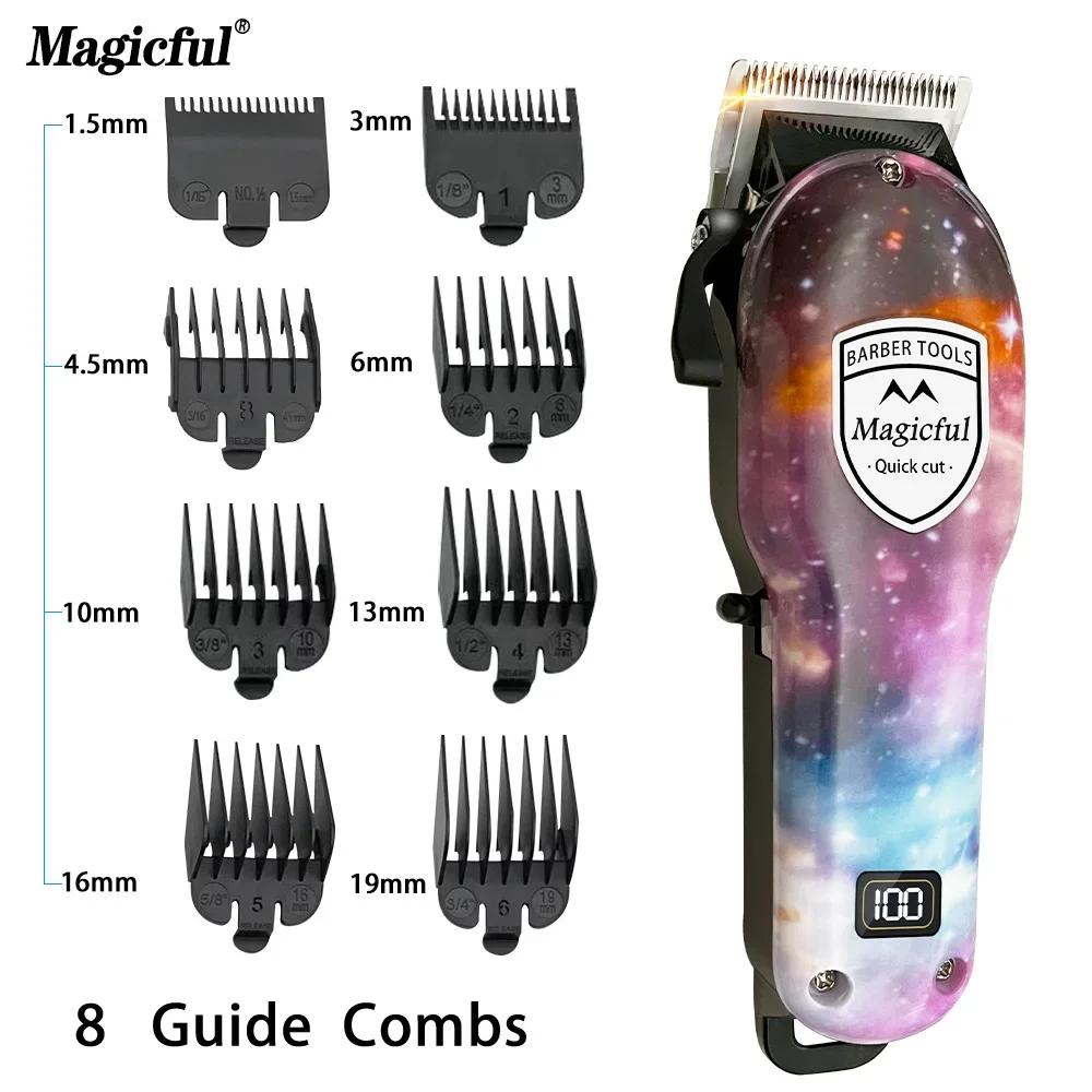 Magicful Fashion Professional Finish Hair Trimmer Per Uomo Ricaricabile Li-Ion Battery Rasatura Tagliacapelli Elettrico Regolabile