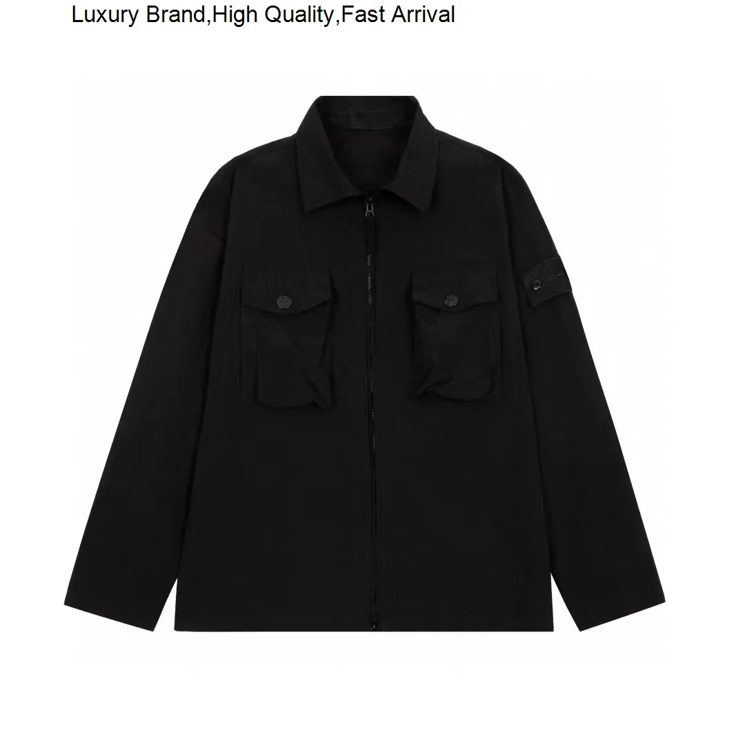 

new 2023 nylon casual shirt men and women retro simple stone jacket