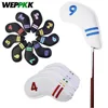9Pcs Golf Head Covers for Iron Covers PU Leather (4 5 6 7 8 9 Pw Aw Sw ) Colorful Number Embroideried Waterproof Fit All Brands 1
